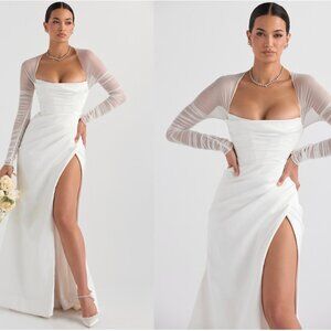 HOUSE OF CB 'Elise' White Satin Bridal Gown NWOT